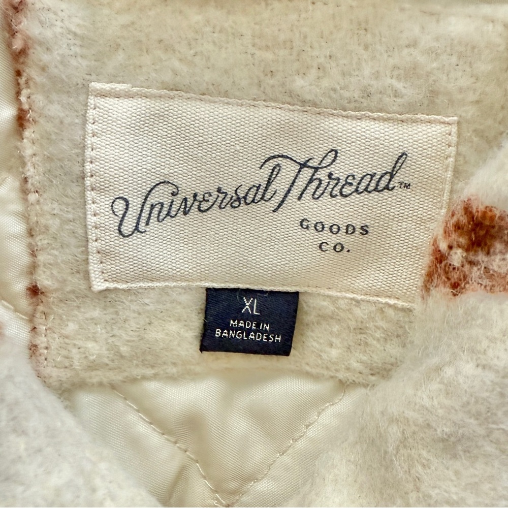 Universal Thread Plaid Oversized Shacket Cream Br… - image 4